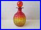 1-Vintage-BLENKO-Amberina-Art-Glass-Textured-Decanter-Ball-Stopper-Ponytail-Mark-01-zqvy