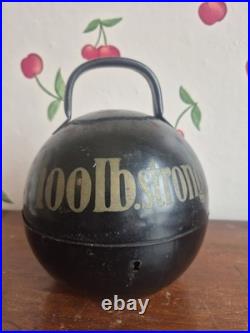 100lb Strong MCM 1950s Kettlebell Liquor Set Shot Glass Decanter Travel VTG