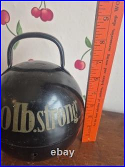 100lb Strong MCM 1950s Kettlebell Liquor Set Shot Glass Decanter Travel VTG