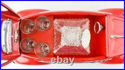 15 Vintage 1960s Red VW Beetle Whiskey Caddy + 4 Shot Glasses RL1