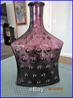 15 Vintage Amethyst Purple Decanter Bottle Stopper Art Glass Bubble Pattern