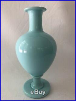 15 Vintage Light Blue Hand Blown Art Glass Bottle Stopper Mid Century Modern
