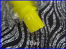 1960's 70's Vintage Yellow Murano Empoli Cased Glass Tall Genie Bottle Decanter