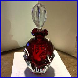 1960's Genuine Vintage Swedish Ruby Red Art Glass Decanter