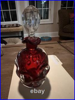1960's Genuine Vintage Swedish Ruby Red Art Glass Decanter
