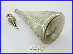 1960s Vintage 25 MCM Empoli Smoke Glass Teardrop Stopper Genie Bottle Decanter