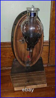 1960s Vintage ENORM Large Wall Mount Faux Cask Glass Trigger Wine Booze Decanter