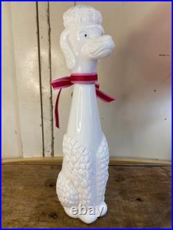 1960s Vintage Milk Glass Poodle Decanter Figurine