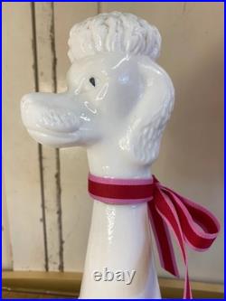 1960s Vintage Milk Glass Poodle Decanter Figurine