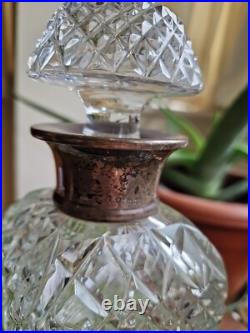 1963 Vintage Glass Decanter Silver Hallmark, Preece Willis Ombersley 1963 London