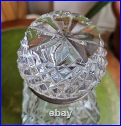 1963 Vintage Glass Decanter Silver Hallmark, Preece Willis Ombersley 1963 London