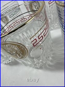1970's Vintage Glass Decanter And 6 Glasses Rimmed In Gold Napoleon Emperor