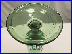1x Vintage 17.5 TALL Empoli Art Glass Green Apothecary Decanter Jar RARE