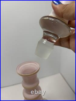 2 Bohemian N Painted Cased Glass Decanters Vintage