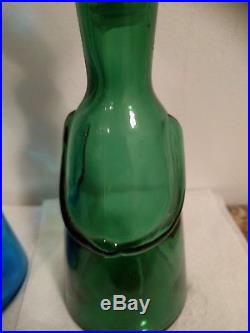 2 Vintage Erik Eric Hoglund Kosta Boda People Face Stopper Decanter Bottle