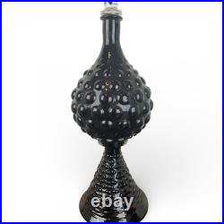 21.5 Vintage Amethyst Hobnail Pedestal Genie Bottle Orb Decanter MCM Italian