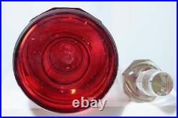 22.5 Huge Vintage cranberry cut/cameo glass decanter