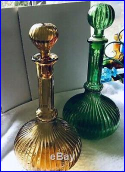 2x Vintage Genie Bottle Decanter Italian
