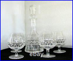 4 Waterford Kylemore Brandy Glasses With Matching Decanter Vintage Irish Crystal