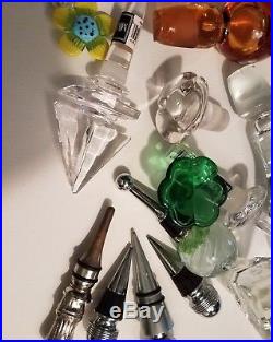 41 Piece BLENKO, Mikasa, Vintage Decanter, Perfume, Liqueur Stoppers