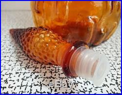 60s 70s Retro Vintage Amber Brick Glass Decanter Genie Bottle MCM Italy Empoli