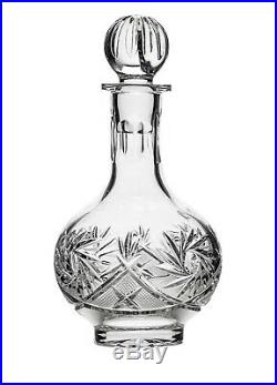 7-Pc Russian Vodka Set Crystal 16 oz Decanter + 6 Shot Glasses Vintage Hand Made