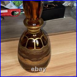 A Vintage Bohemian Amber Glass Decanter From Czechoslovakia mid 25Th Century