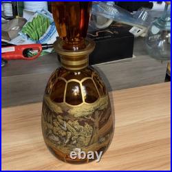 A Vintage Bohemian Amber Glass Decanter From Czechoslovakia mid 25Th Century