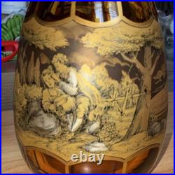 A Vintage Bohemian Amber Glass Decanter From Czechoslovakia mid 25Th Century