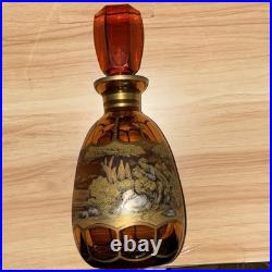 A Vintage Bohemian Amber Glass Decanter From Czechoslovakia mid 25Th Century