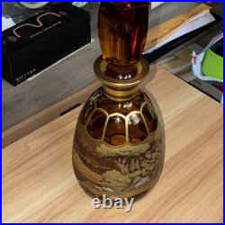 A Vintage Bohemian Amber Glass Decanter From Czechoslovakia mid 25Th Century