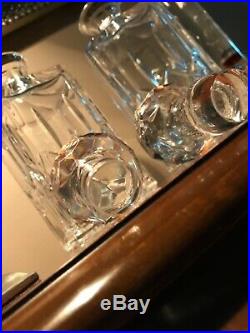 A pair of Stunning vintage Cut Crystal Decanters & Stoppers bourbon whiskey