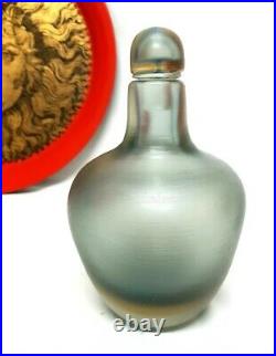 Amazing Paolo Venini Inciso Bottle Older Version Murano Art Glass Decanter