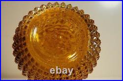 Amber Diamond Empoli glass Genie Bottle 1960s Italian Decanter MCM Barware