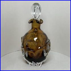 Amber Glass Decanter Aseda Sweden Bo Borgstrom Hand Blown Art Vintage
