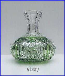 American Baccarat St. Louis Cut Glass Green to Clear Water Carafe
