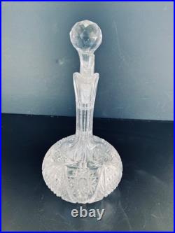 American Brilliant Cut Glass Handled Decanter