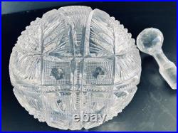 American Brilliant Cut Glass Handled Decanter