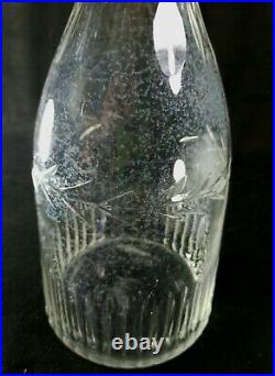 Antique 1815 To 1851 Keene Marlboro Glassworks NH Hand Blown Cut Glass Decanter
