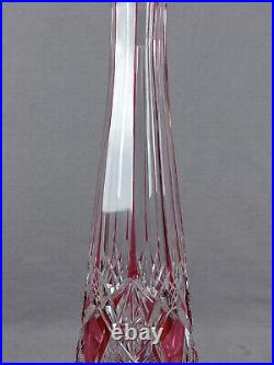 Antique Baccarat Cranberry Cut to Clear Lagny #177 16 5/8 Inch Decanter C. 1916