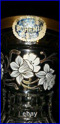 Antique Bohemian Vases, Antique Vases Flower, Gold dusting. Edging Gold