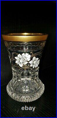 Antique Bohemian Vases, Antique Vases Flower, Gold dusting. Edging Gold