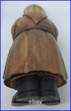 Antique Carved Wood Figural Monk Friar Black Forest Germany Hand Carved Decanter