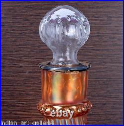 Antique Rare Glass Silver Cap Decanter With Stopper Nice decorative. I31-49