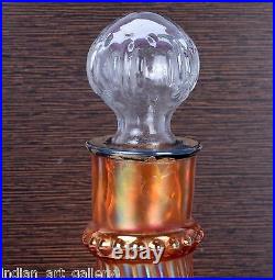 Antique Rare Glass Silver Cap Decanter With Stopper Nice decorative. I31-49 US