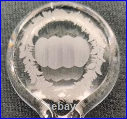 Antique SandwichAntique Circa 1820's Etched Glass Hand Blown Whiskey Decanter