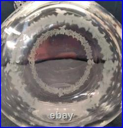 Antique SandwichAntique Circa 1820's Etched Glass Hand Blown Whiskey Decanter