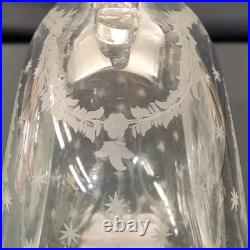 Antique SandwichAntique Circa 1820's Etched Glass Hand Blown Whiskey Decanter