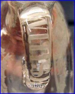 Antique SandwichAntique Circa 1820's Etched Glass Hand Blown Whiskey Decanter
