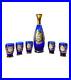 Antique-Set-of-6-Glass-Gold-Flower-Petal-Leaf-Decanter-Mini-Glasses-Barware-Blue-01-fh